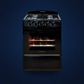 Cocina Peabody 4 hornallas negra