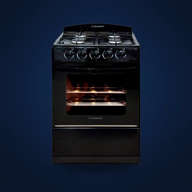 Cocina Peabody 4 hornallas negra